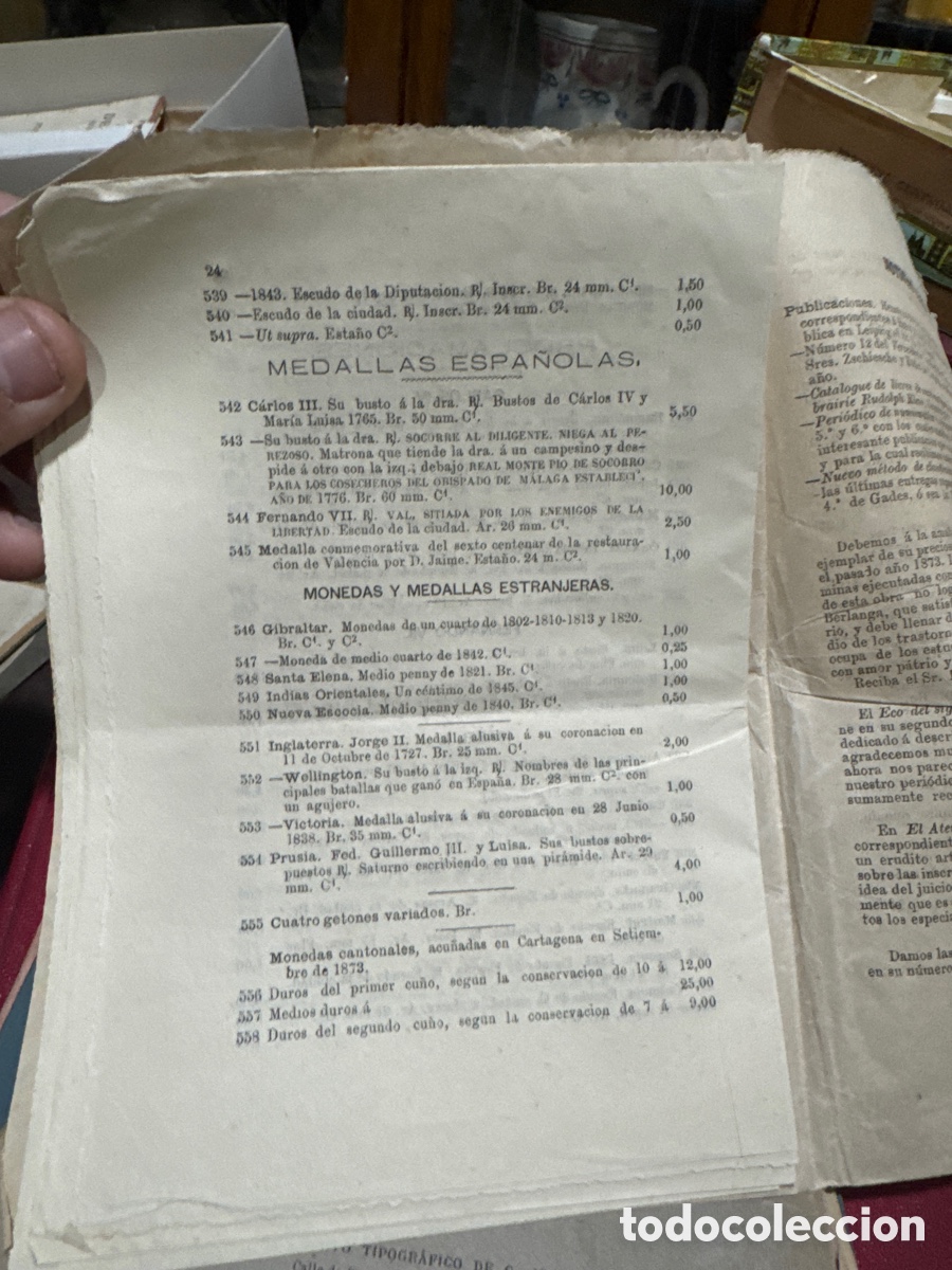 Libros antiguos: Bolet&iacute;n numism&aacute;tico de Valencia, 1871 - Foto 3