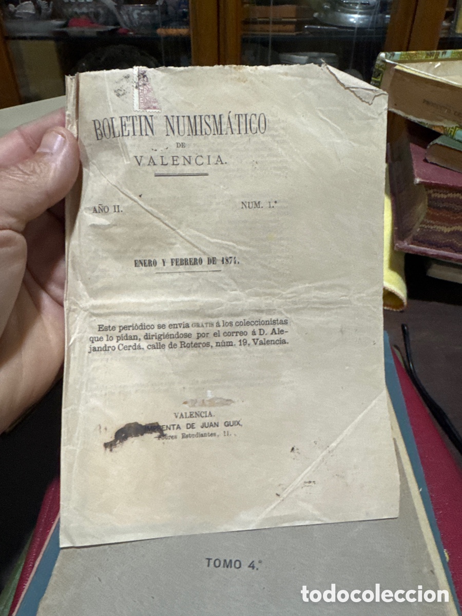Libros antiguos: Bolet&iacute;n numism&aacute;tico de Valencia, 1871 - Foto 1