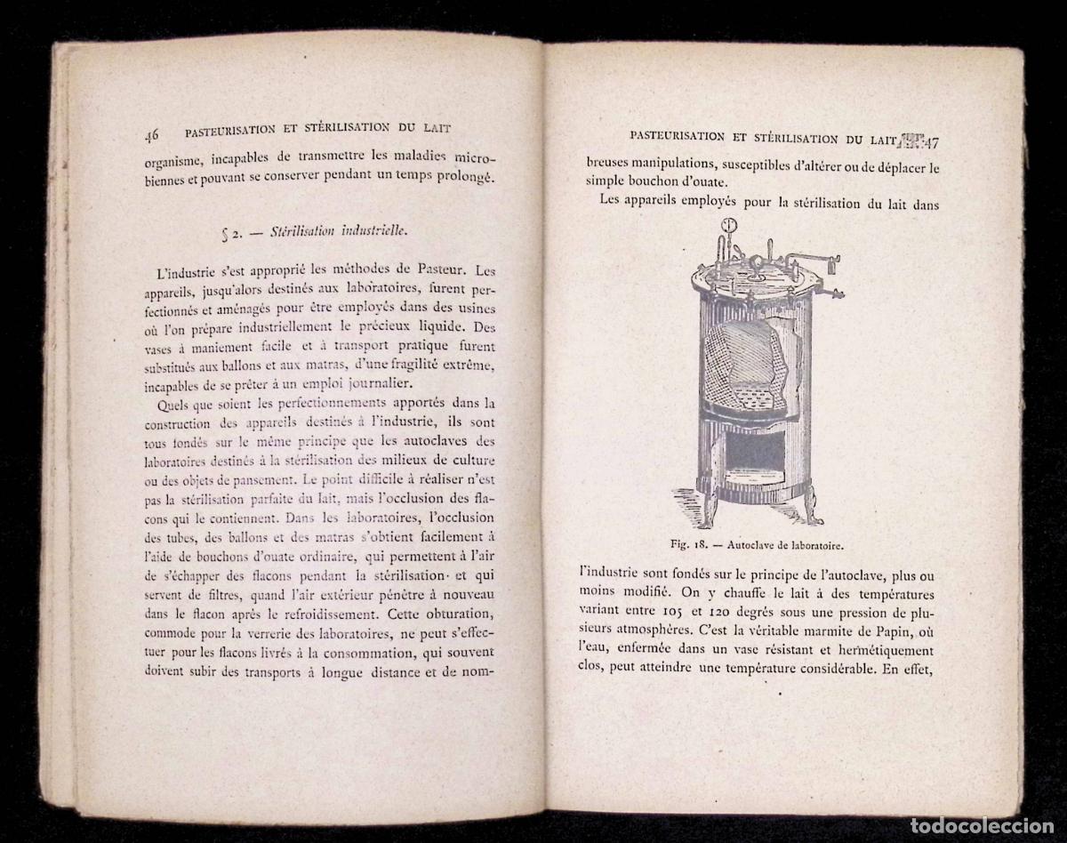 Libros antiguos: PASTEURISATION ET ST&Eacute;RILISATION DU LAIT. - ROTHSCHILD, Henri de. 1901. - Foto 5