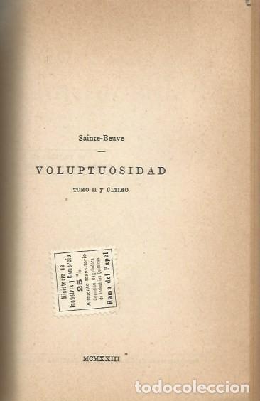 Libros antiguos: VOLUPTUOSIDAD - SAINTE-BEUVE - 1923 - Foto 3