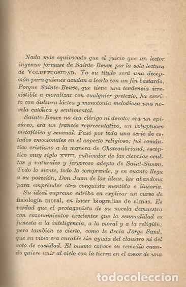 Libros antiguos: VOLUPTUOSIDAD - SAINTE-BEUVE - 1923 - Foto 4