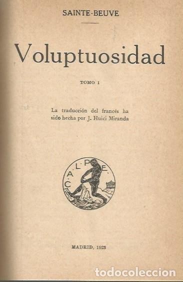 Libros antiguos: VOLUPTUOSIDAD - SAINTE-BEUVE - 1923 - Foto 5