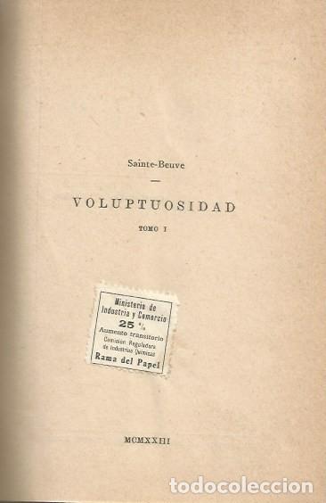 Libros antiguos: VOLUPTUOSIDAD - SAINTE-BEUVE - 1923 - Foto 6