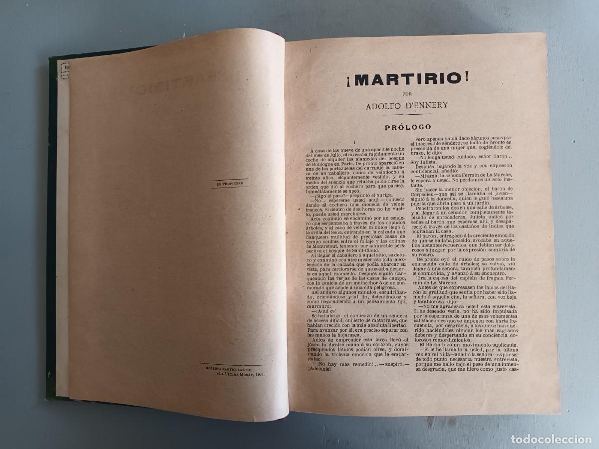 Libros antiguos: &iexcl;MARTIRIO! - ADOLFO DENNERY - LA &Uacute;LTIMA MODA - 1907 - Foto 3