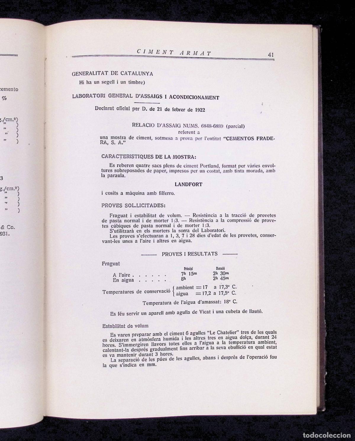 Libros antiguos: MANUAL TE&Ograve;RICO-PR&Agrave;CTIC PER A LA DETERMINACI&Oacute; DELEMENTS EN CIMENT ARMAT. - CRIVILL&Eacute;S, S. - Foto 3