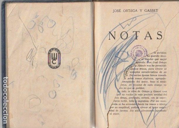 Libros antiguos: Notas / Jos&eacute; Ortega y Gasset - 1933 - Foto 2