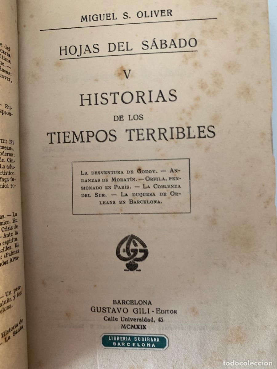 Libros antiguos: Hojas del s&aacute;bado, de M.S. Oliver (Bols 27) - Foto 1