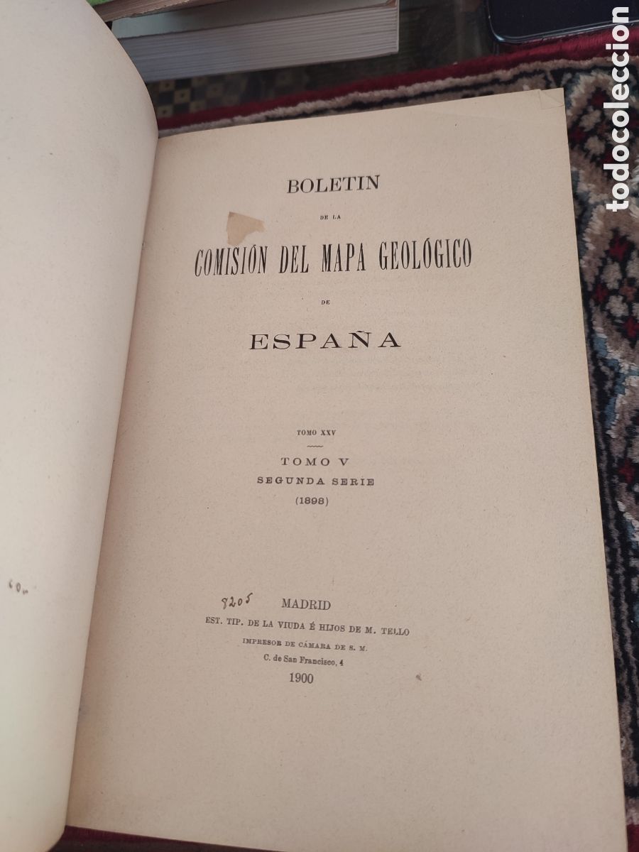 Libros antiguos: Comisi&oacute;n Mapa Geol&oacute;gico de Espa&ntilde;a 1900 - Foto 3