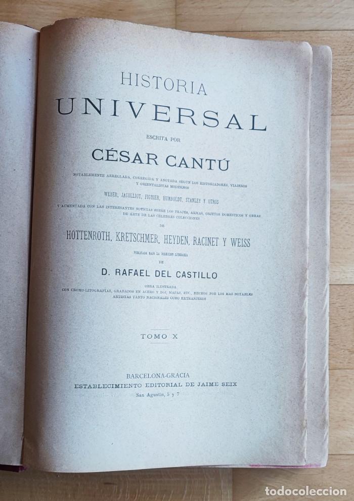 Libros antiguos: HISTORIA UNIVERSAL (TOMO X) - C&eacute;sar Cant&uacute; - Foto 2