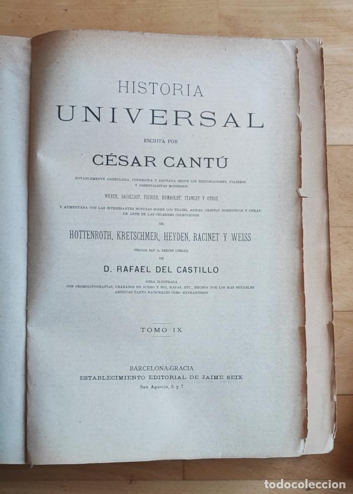 Libros antiguos: HISTORIA UNIVERSAL (TOMO IX) - C&eacute;sar Cant&uacute; - Foto 2