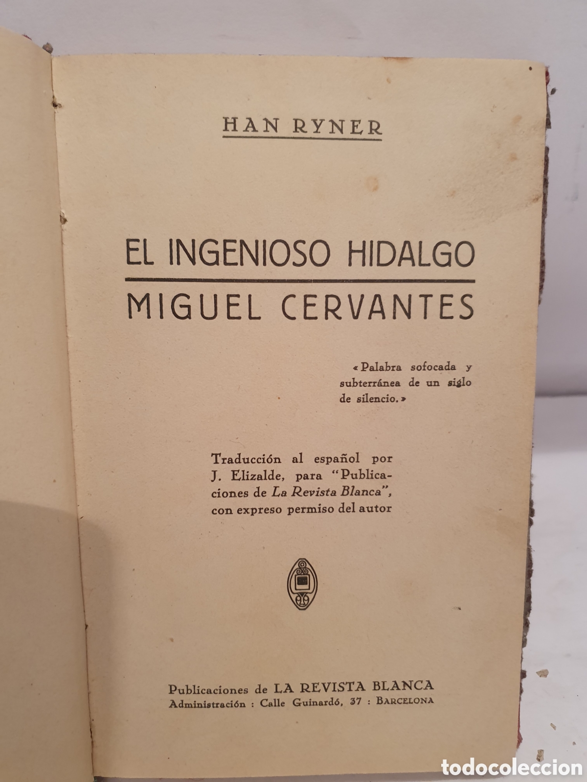 Libros antiguos: HAN RYDER. EL INGENIOSO HIDALGO MIGUEL CERVANTES. - Foto 1