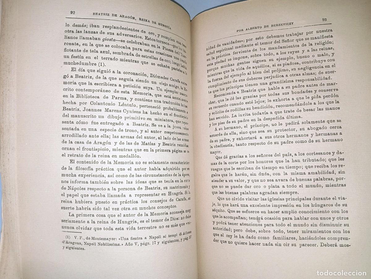 Libros antiguos: BEATRIZ DE ARAG&Oacute;N, REINA DE HUNGR&Iacute;A - Foto 3