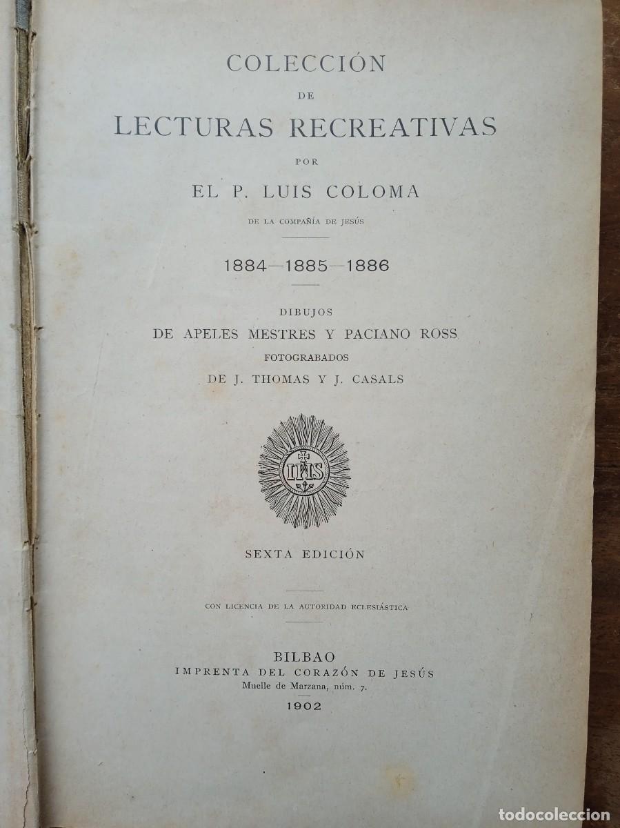 Libros antiguos: Lecturas recreativas, Luis Coloma 1902 - Foto 3