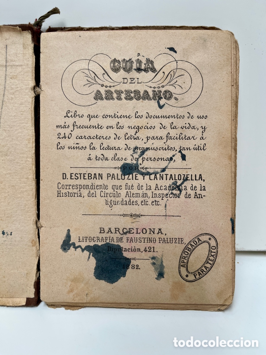 Libros antiguos: Gu&iacute;a del Artesano. 1882. - Foto 4
