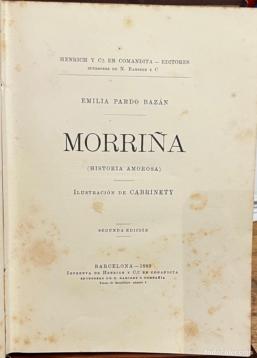 Libros antiguos: Morri&ntilde;a. Emilia Pardo Baz&aacute;n. 1889 - Foto 2