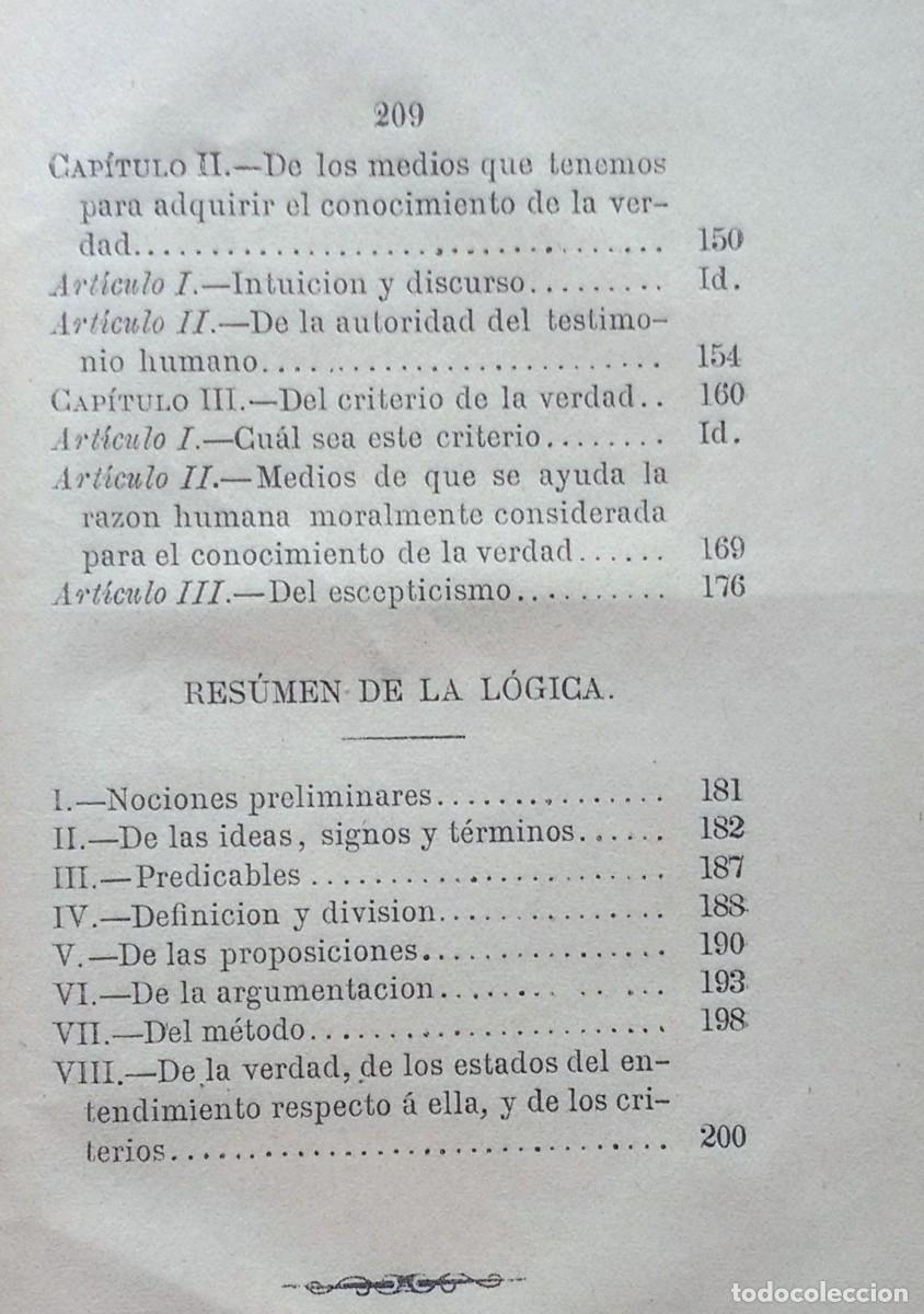 Libros antiguos: L&Ograve;GICA - JUAN MANUEL ORTI Y LARA - 1880 - Foto 4
