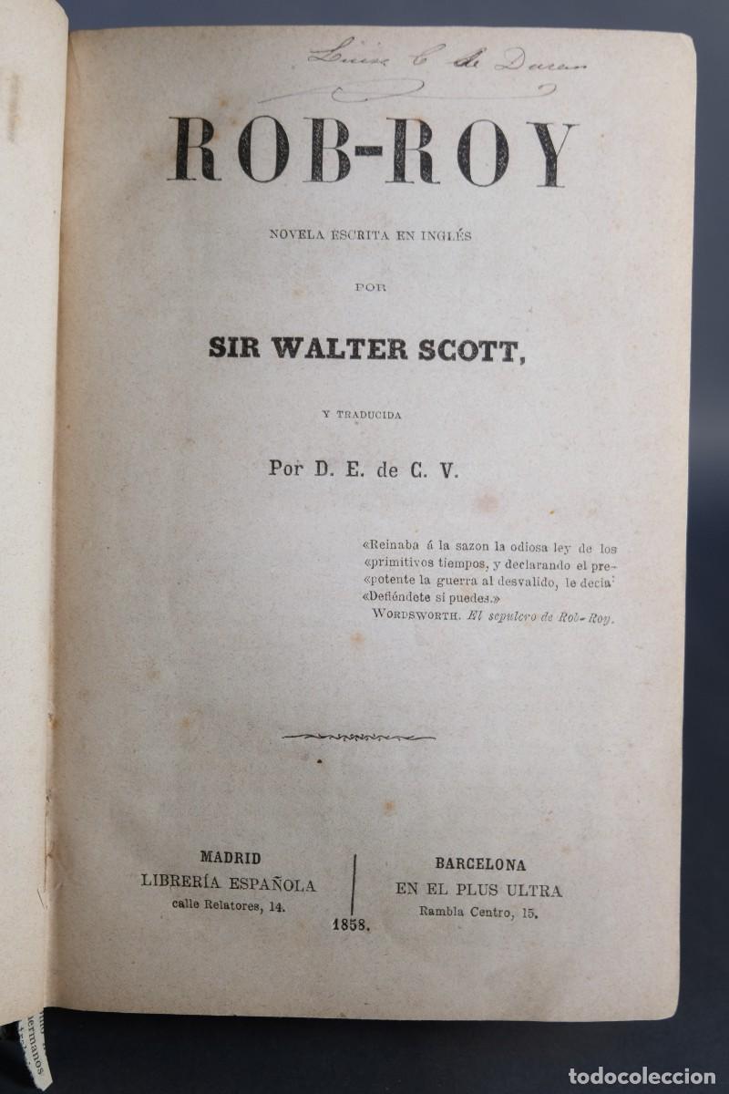 Libros antiguos: Rob-Roy - Walter Scott - Ed. En el Plus Ultra, 1858 - Foto 1