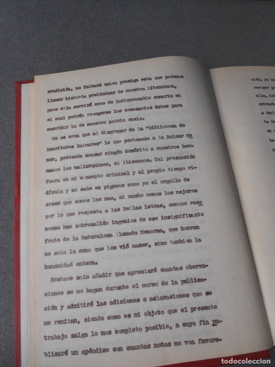 Libros antiguos: BIBLIOTECA DE ESCRITORES MENORQUINES - Foto 4