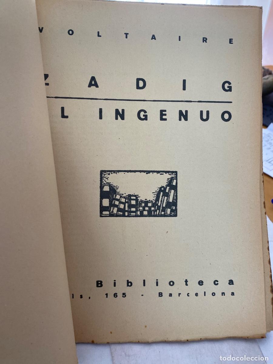 Libros antiguos: VOLTAIRE ZADIG EL INGENUO LA BIBLIOTECA - Foto 2