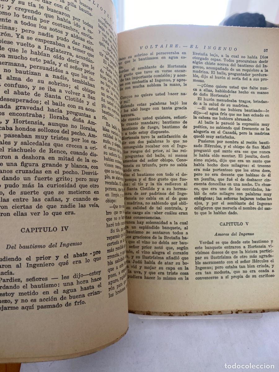 Libros antiguos: VOLTAIRE ZADIG EL INGENUO LA BIBLIOTECA - Foto 3