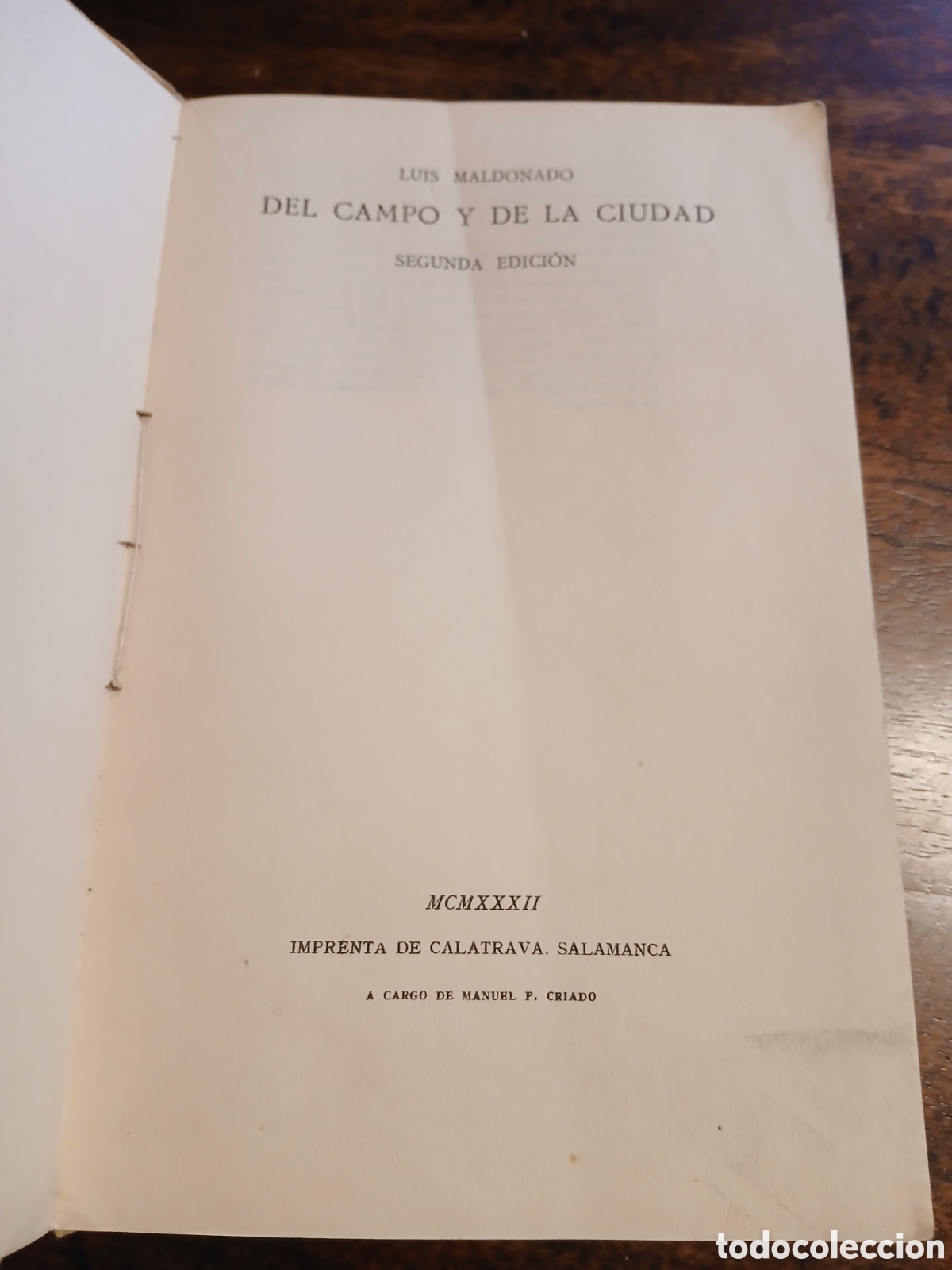 Libros antiguos: Del campo y de la ciudad, Luis Maldonado - Foto 1