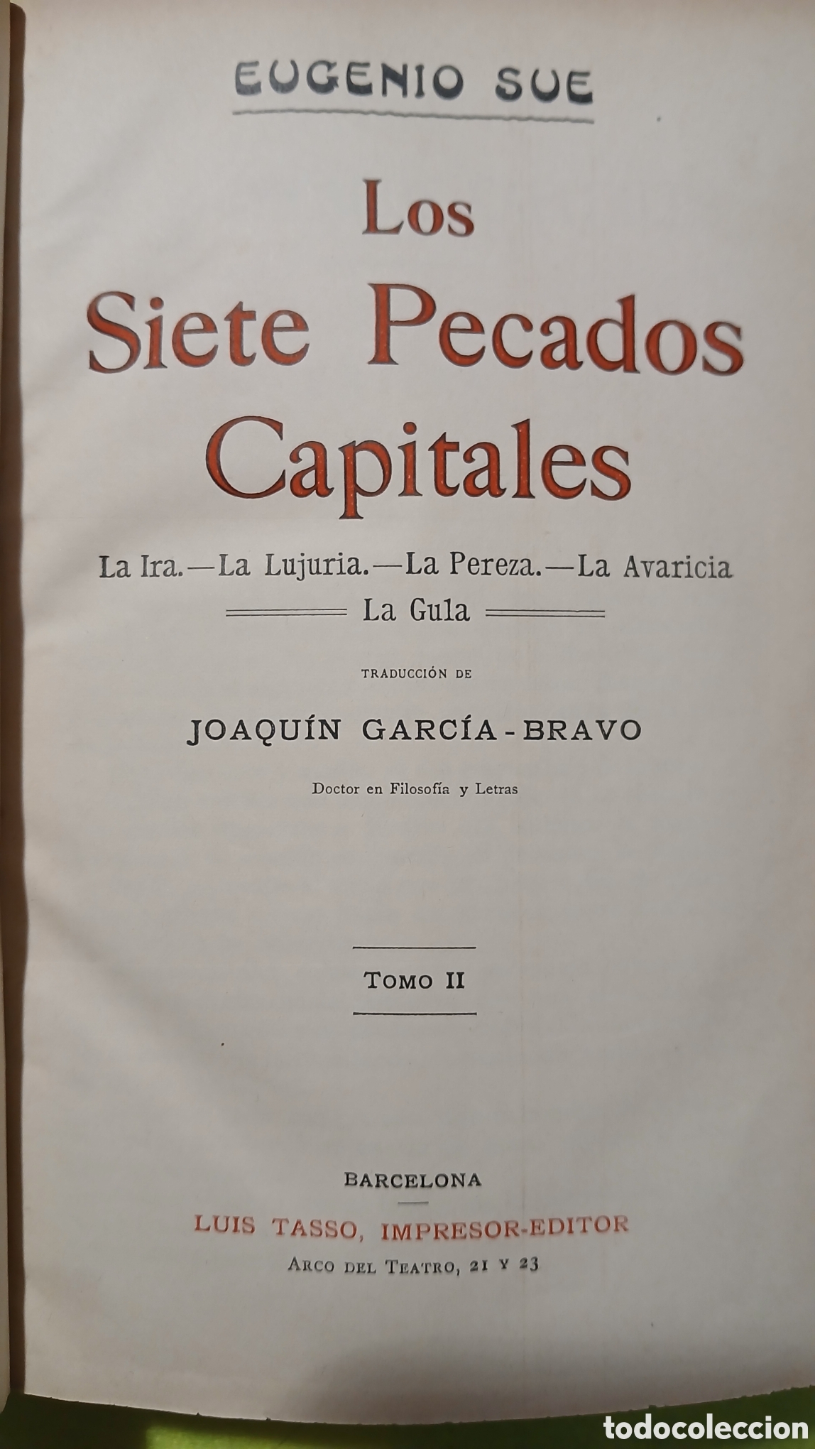 Libros antiguos: Los Siete Pecados Capitales - Foto 4