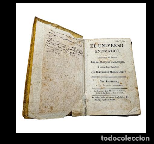 Libros antiguos: Marqu&eacute;s Caracciolo- El Universo enigm&aacute;tico - a&ntilde;o 1.778 - Foto 1