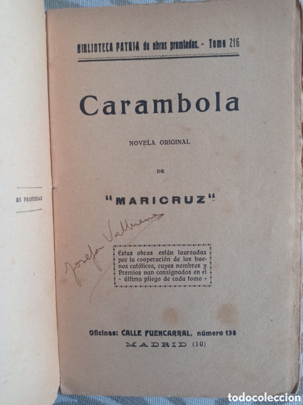 Libros antiguos: CARAMBOLA, DE LA AUTORA, &rdquo;MARICRUZ&rdquo; - Foto 2