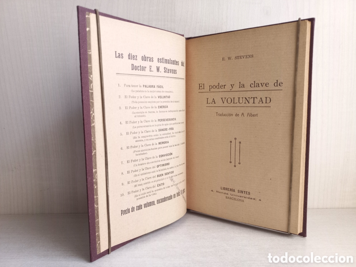 Libros antiguos: El poder y la clave de la Voluntad. Stevens. Librer&iacute;a Sintes. - Foto 5