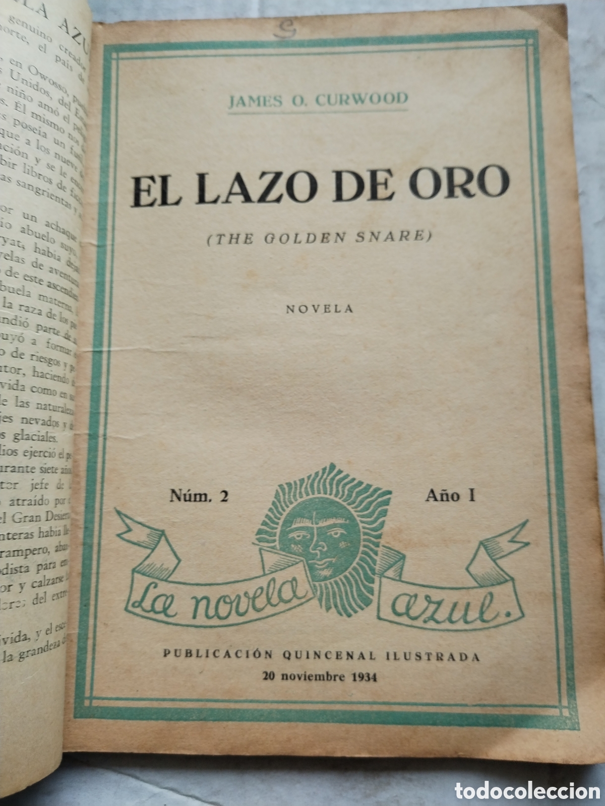 Libros antiguos: EL LAZO DE ORO/LA NOVELA AZUL N&deg;2 - Foto 2