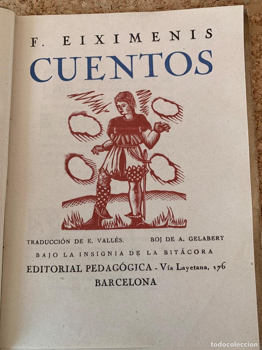 Libros antiguos: Cuentos de F.Eiximenis (Bols 43) - Foto 2
