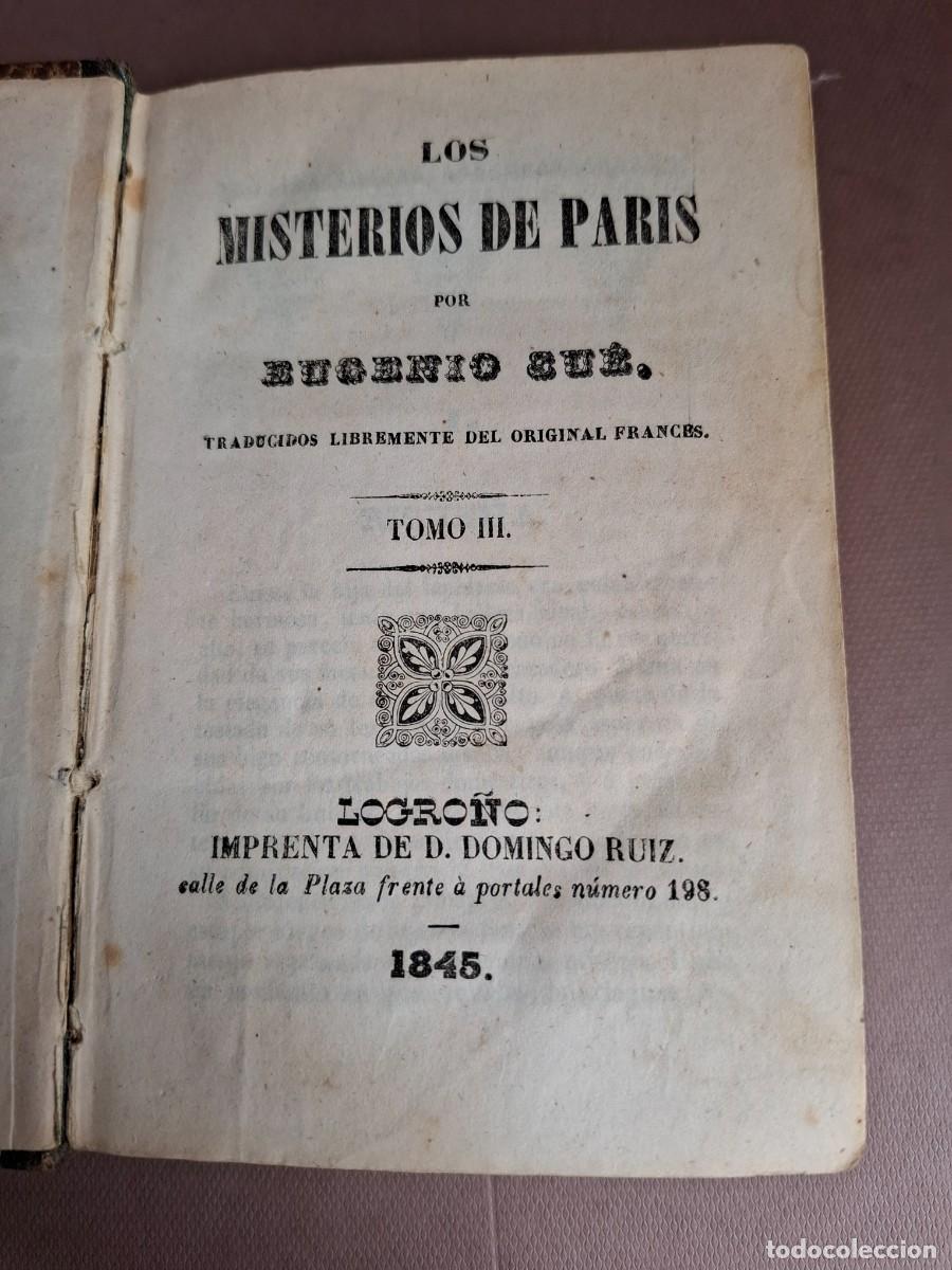 Libros antiguos: Los misterios de Paris - Eugenio Su&eacute; - 1845 - Foto 1
