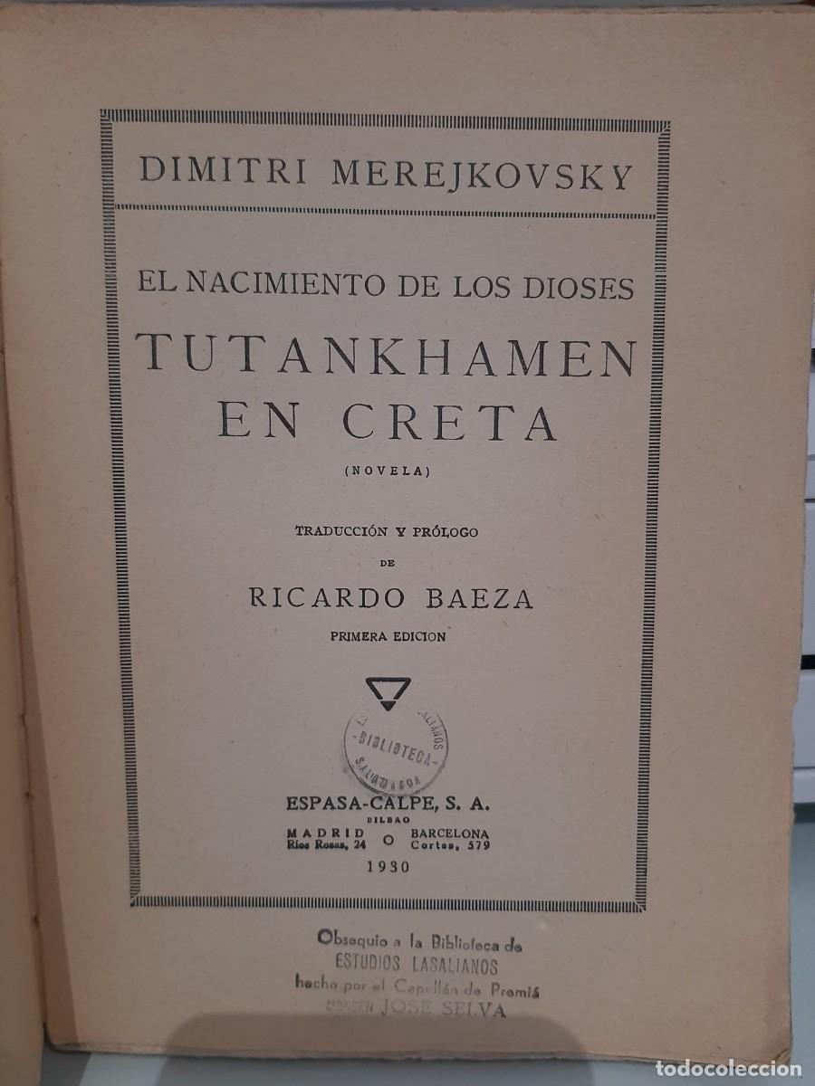 Libros antiguos: Dimitri Merejkovsky. Tutankhamen en Creta - Foto 2