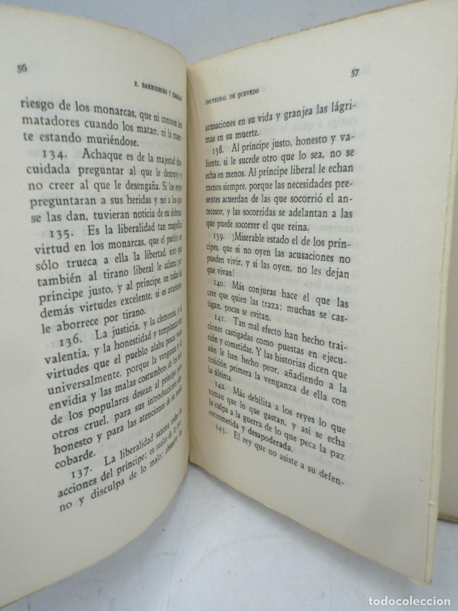 Libros antiguos: DOCTRINAL DE QUEVEDO. E. BARRIOBERO Y HERRAN. 1930. PAGS : 168. - Foto 3