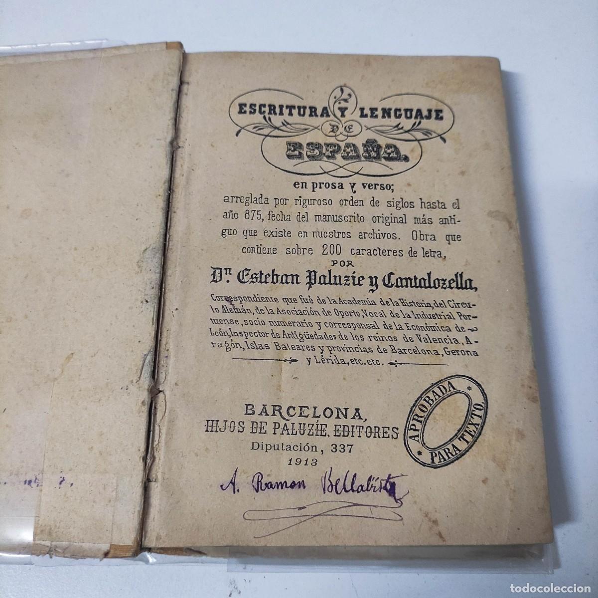 Libros antiguos: ESCRITURA Y LENGUAJE DE ESPA&Ntilde;A - Foto 3