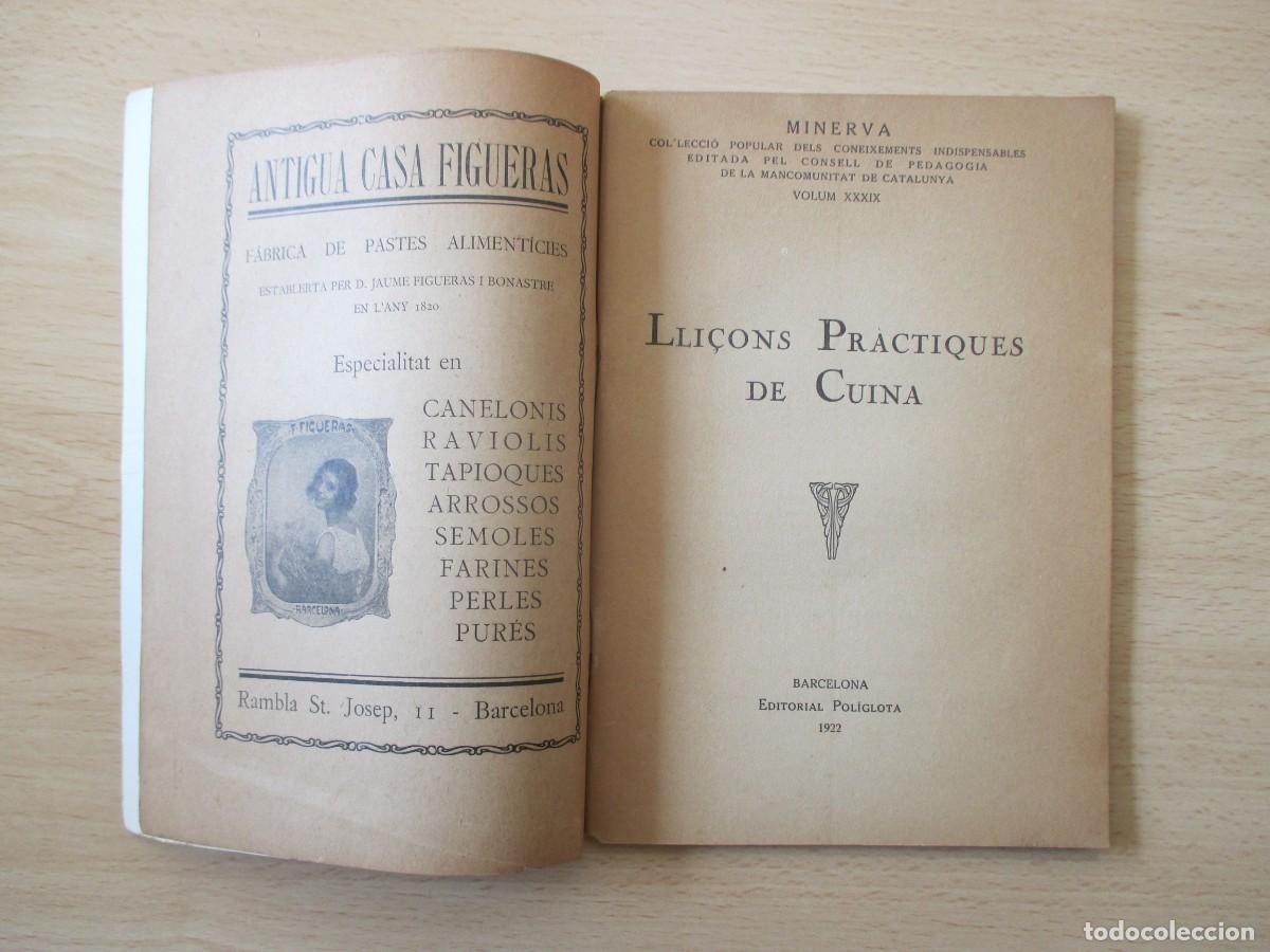 Libros antiguos: Lli&ccedil;ons pr&agrave;ctiques de cuina - Foto 5