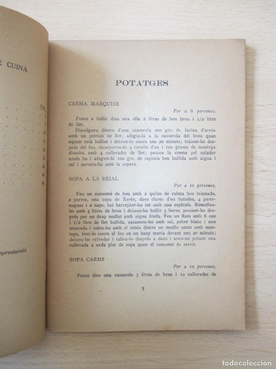 Libros antiguos: Lli&ccedil;ons pr&agrave;ctiques de cuina - Foto 7