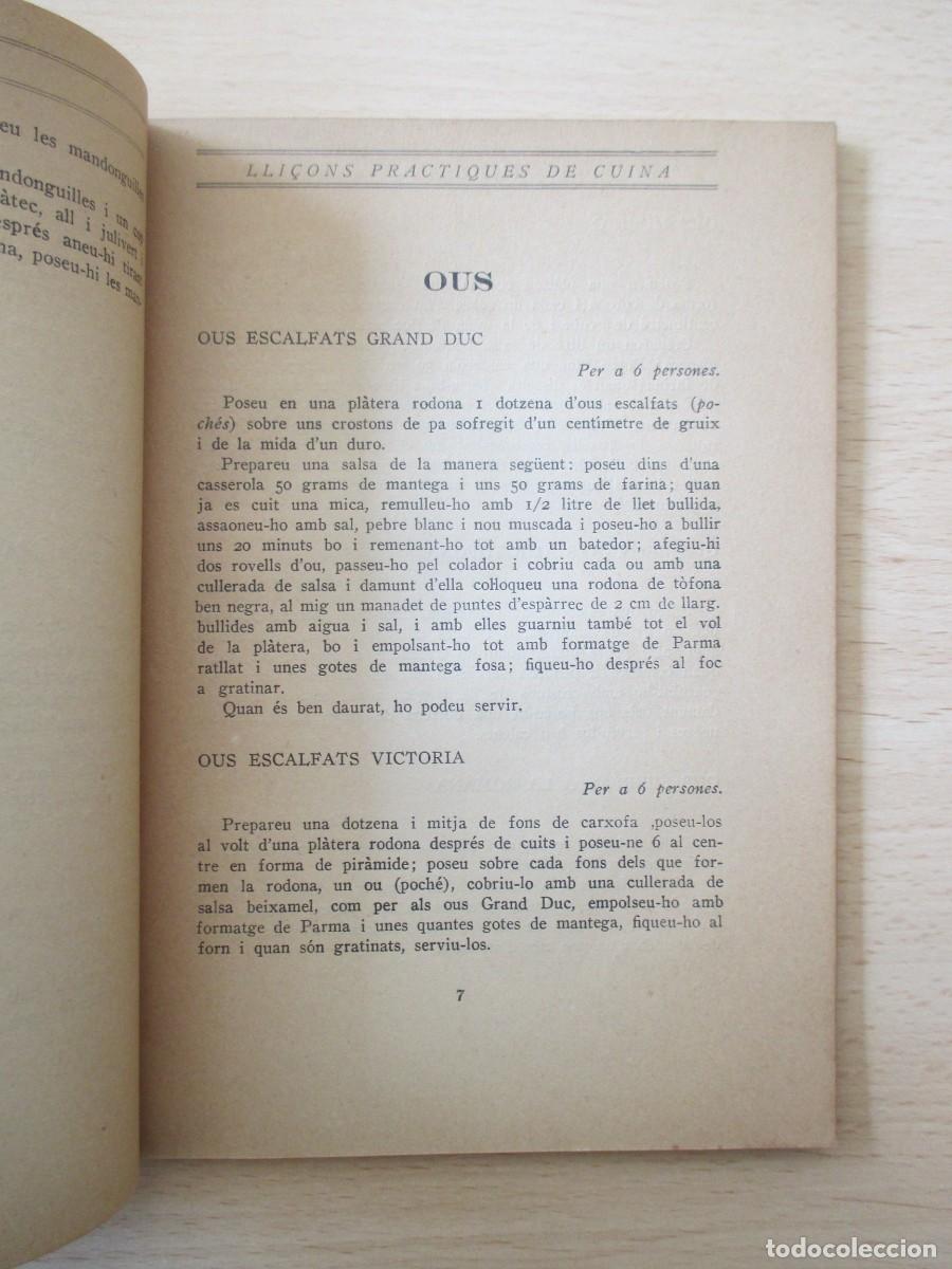 Libros antiguos: Lli&ccedil;ons pr&agrave;ctiques de cuina - Foto 8