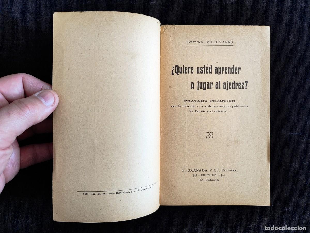 Libros antiguos: &iquest;QUIERE V. APRENDER A JUGAR AL AJEDREZ?. COLECCI&Oacute;N WILLEMANNS - Foto 4