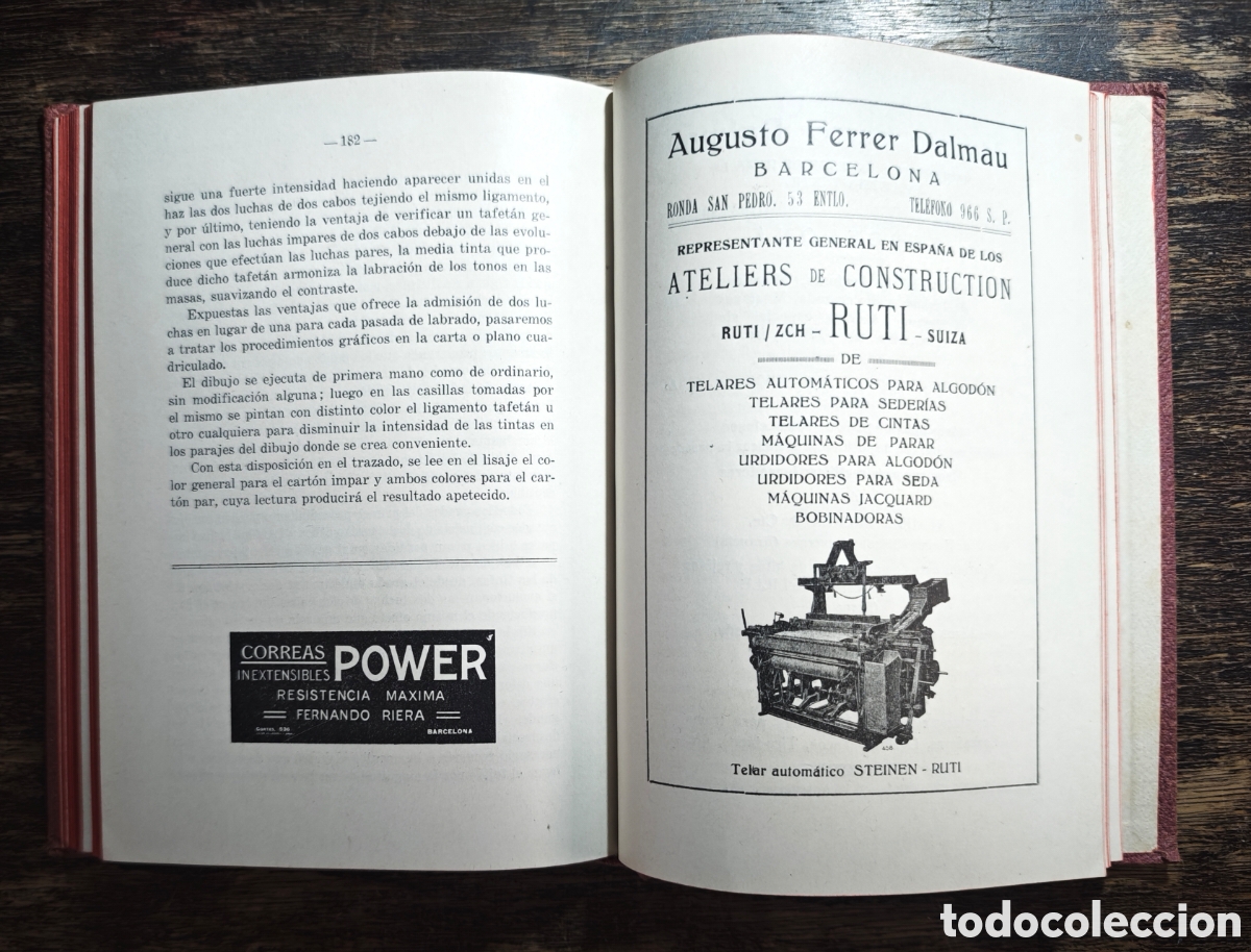 Libros antiguos: EL TE&Oacute;RICO PR&Aacute;CTICO DE TEJIDOS - Foto 8