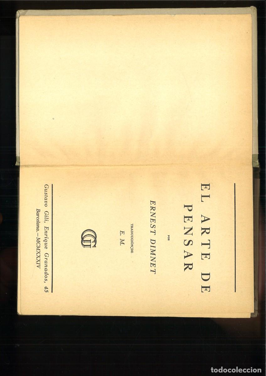 Libros antiguos: EL ARTE DE PENSAR. Ernesto Dimnet - Foto 2