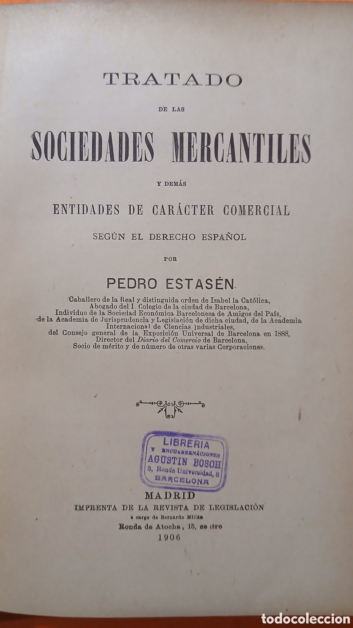 Libros antiguos: Tratado de las sociedades mercantiles - Foto 2