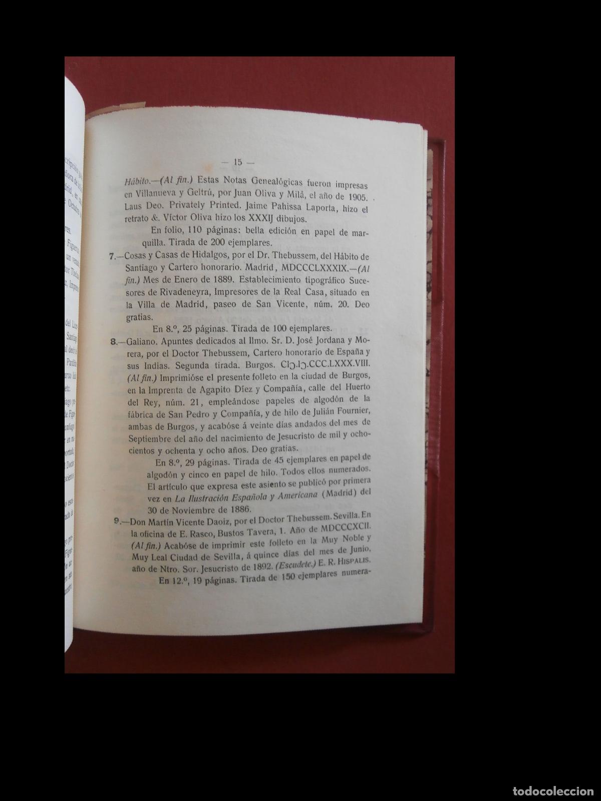 Libros antiguos: Cat&aacute;logo Thebussiano. D. J. A. (Jos&eacute; Amosa) - Foto 4
