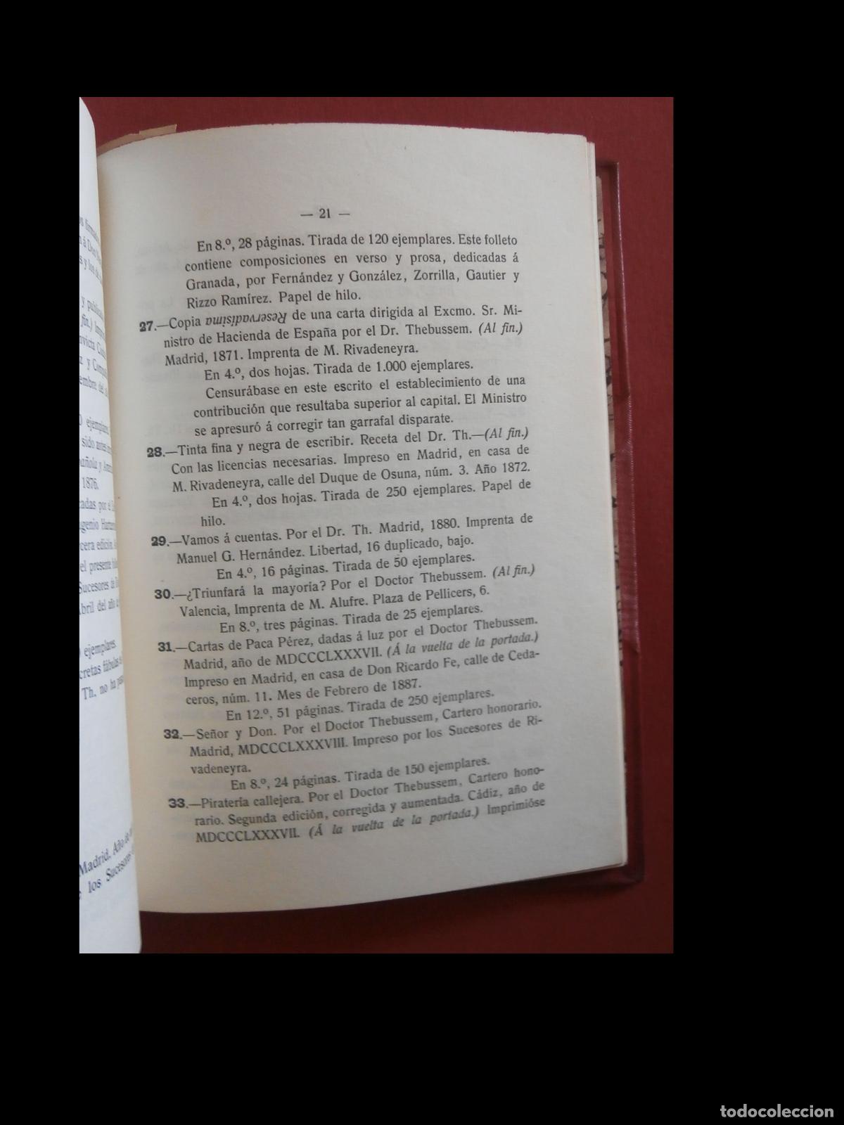 Libros antiguos: Cat&aacute;logo Thebussiano. D. J. A. (Jos&eacute; Amosa) - Foto 5