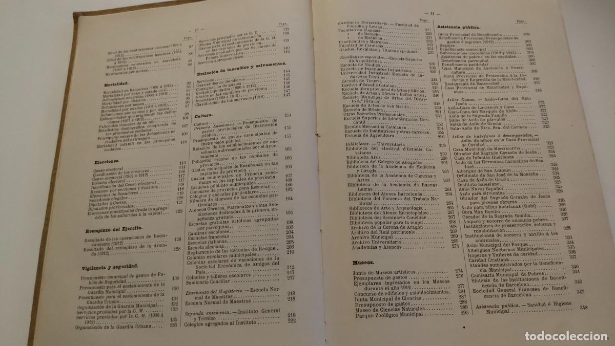 Libros antiguos: LIBRO ANUARIO ESTAD&Iacute;STICO DE BARCELONA.1912 - Foto 15