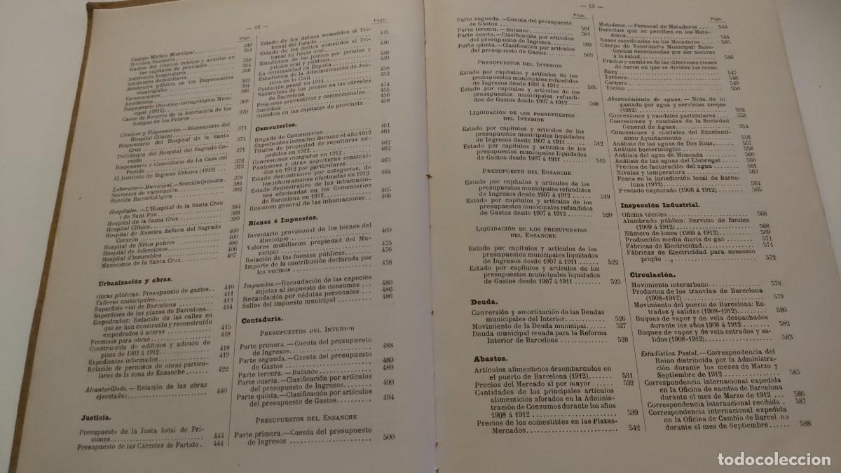 Libros antiguos: LIBRO ANUARIO ESTAD&Iacute;STICO DE BARCELONA.1912 - Foto 16