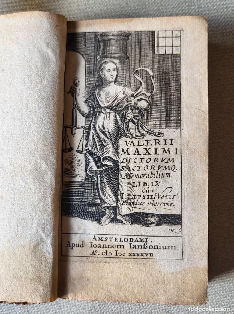 Libros antiguos: VALERII MAXIMI DICTORUM FACTORUMQUE MEMORABILIUM LIBRI IX. 1647 - Foto 6