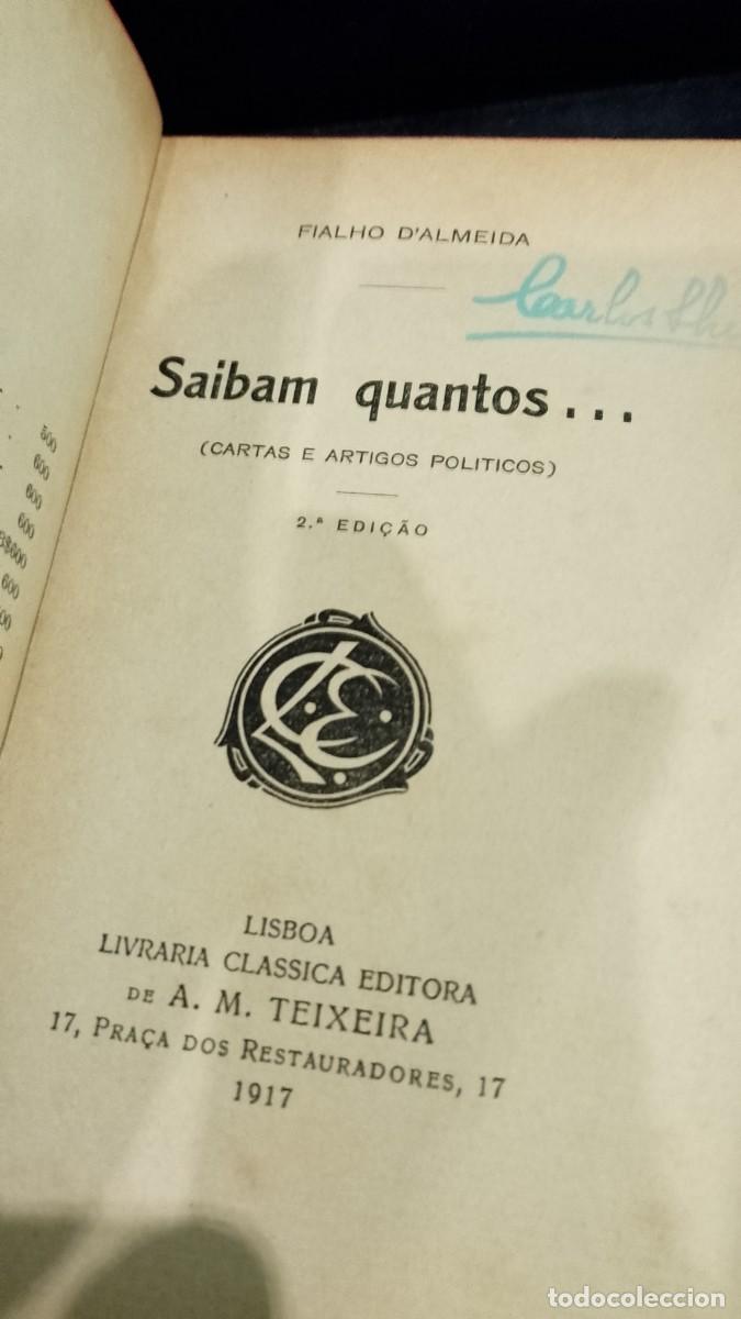 Libros antiguos: Saibam Quantos 1917 Fialho D&acute;Almeida - Foto 3