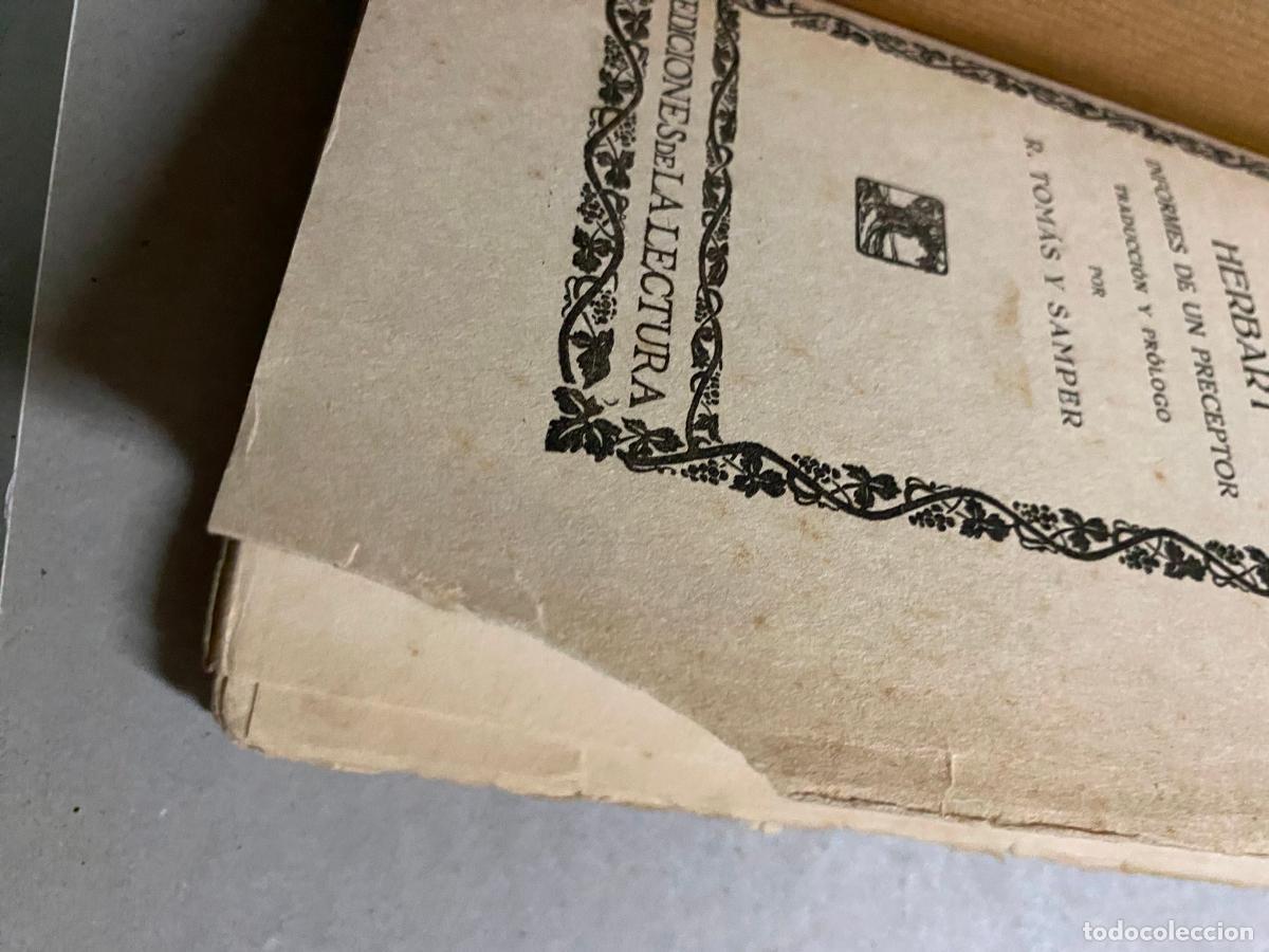 Libros antiguos: HERBART. Informes de un preceptor Tomas y samper - Foto 3