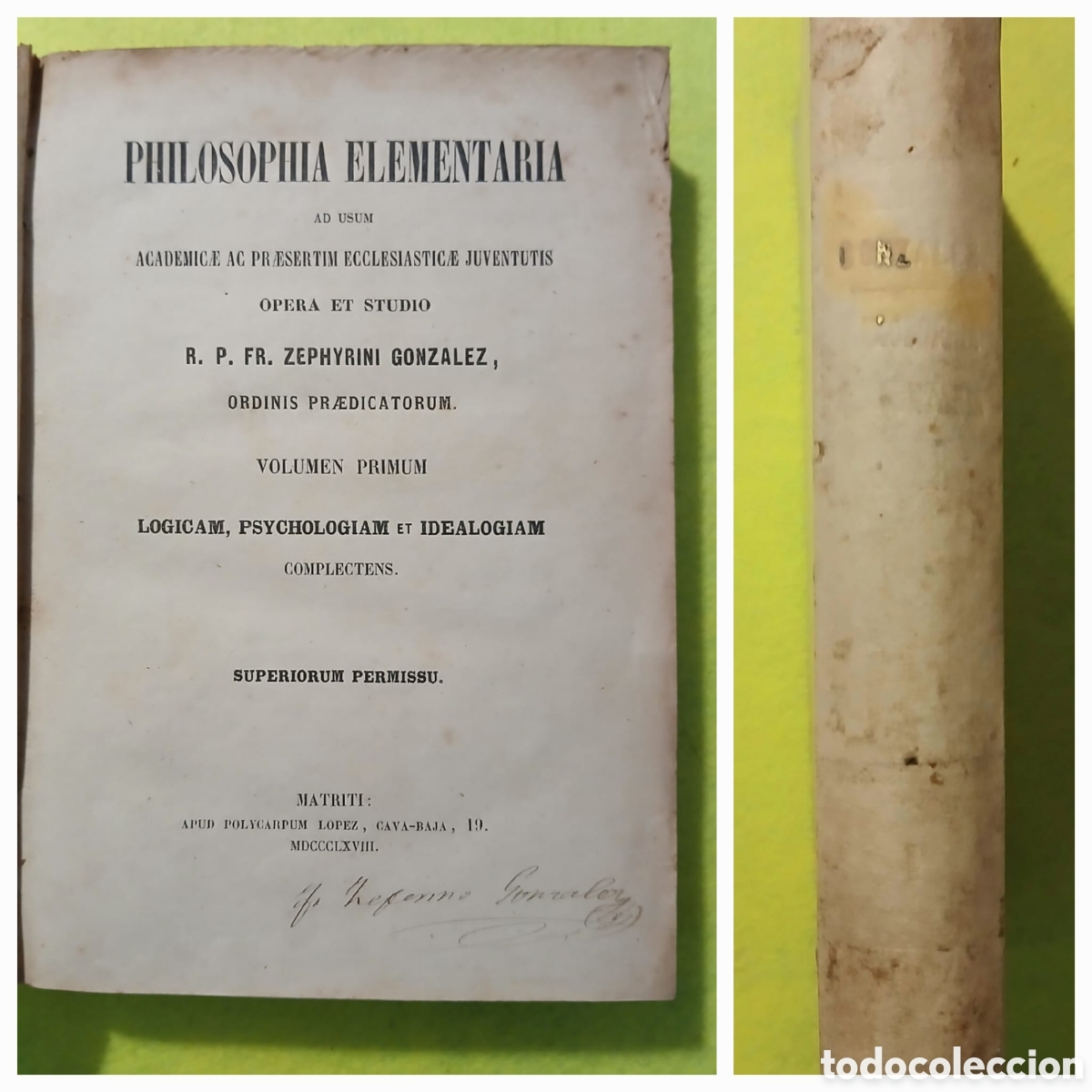 Libros antiguos: Philosophia Elementaria 1868 - Foto 1